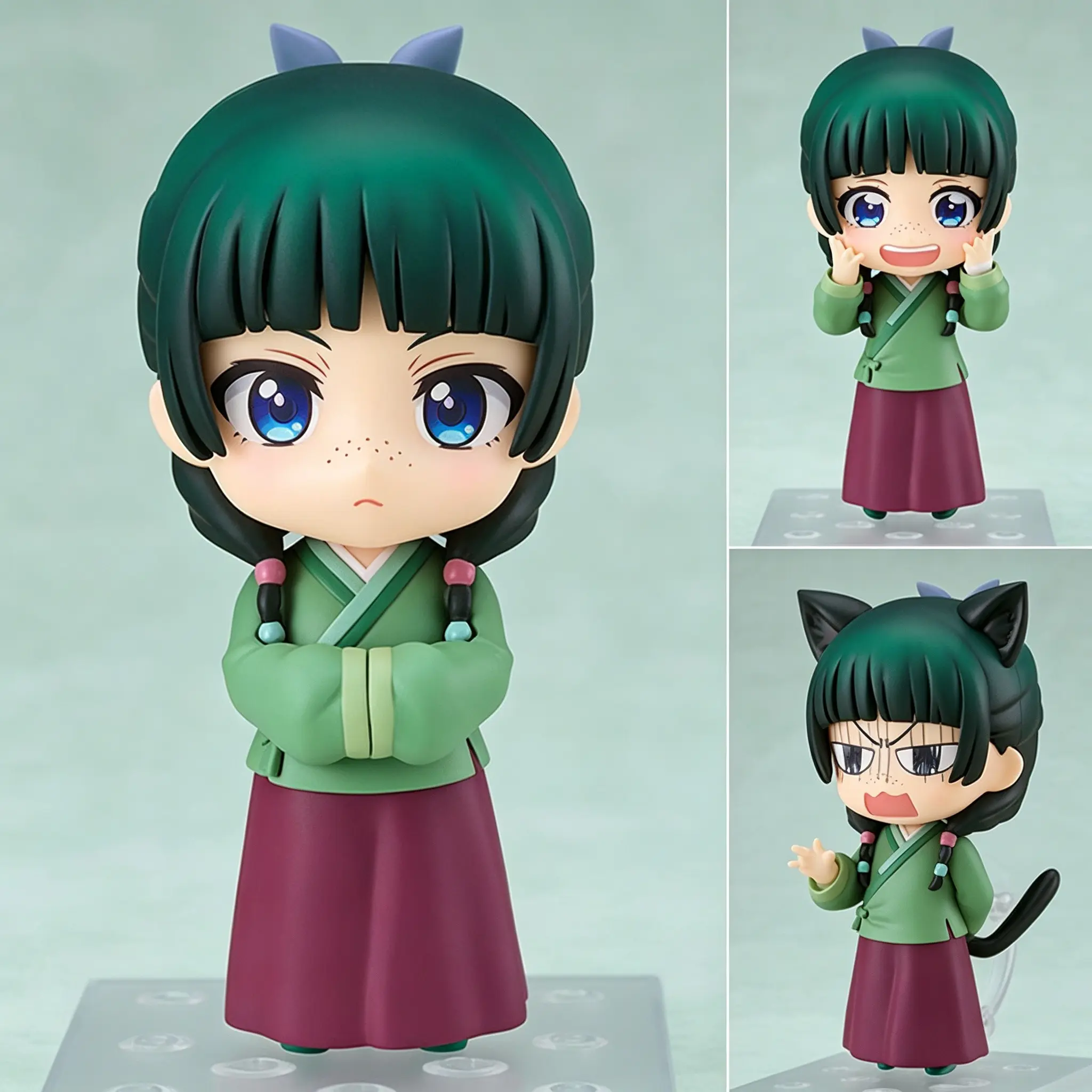 Pharmacist Girl's Whispers Cat Clay Figure, 2288# Jointed Face Swap, Multiple Expressions, Cat Ears Tail, Hanfu Costume, Collectible Desktop Ornament, Articulated Figurines