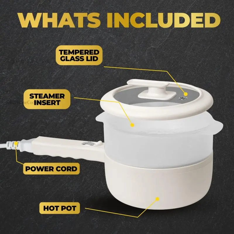 Mini Electric Cooker with Lid - Nonstick Ceramic Skillet, Multifunctional Hot Pot, Steamboat Pot, Kitchen Supplies for Home Cooking (DD22HomeCookJoy)XX14CandyClash