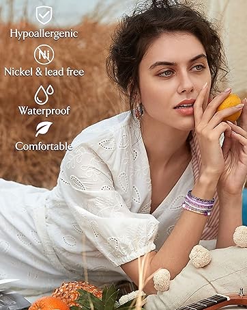 Loyallook 6 sets bohemian stackable bead bracelets for women stretch bohemian style stretch multilayered boho bracelet set Loyallook 6 sets bohemian stackable bead bracelets for women stretch bohemian style stretch multilayered boho bracelet set