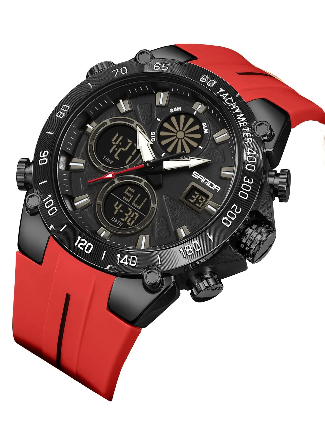 Men's Sporty Waterproof Watch New Style Cool Luminous Multi-Function Electronic Watch, Stylish Design for Daily Wear & Outdoor Activities, Trendy Multifunctional Watch, Digital Wristwatch, Waterproof Sport Watches