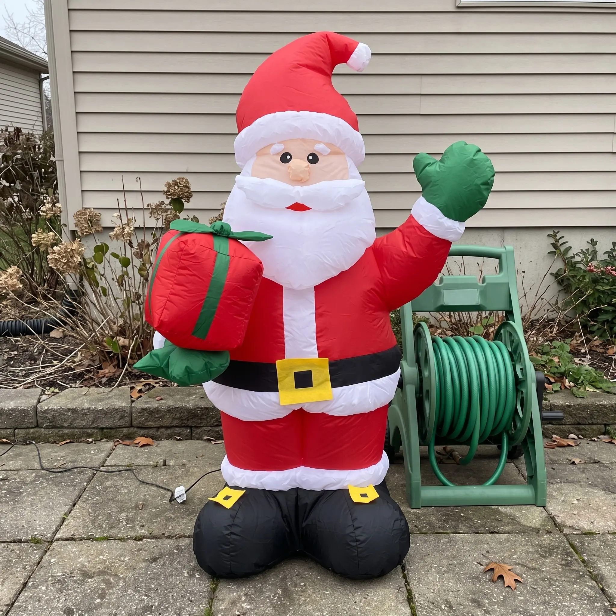 Santa with Oversized Gift Sack Inflatable, Eye-Catching Outdoor Christmas Yard Decor, Instant Holiday Cheer & Party Display