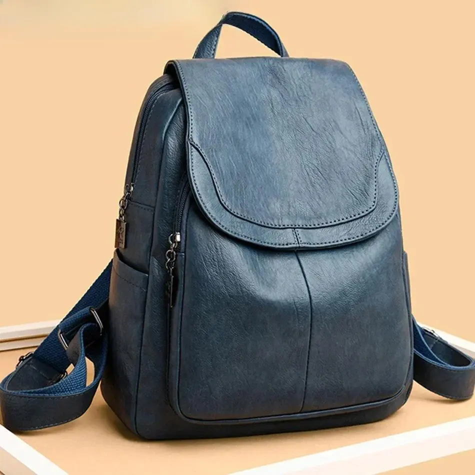 Genuine Women Soft Leather Backpack Fashion Female Shoulder Bag Sac a Dos Ladies Bagpack Mochilas School Bags For Teenage Girls