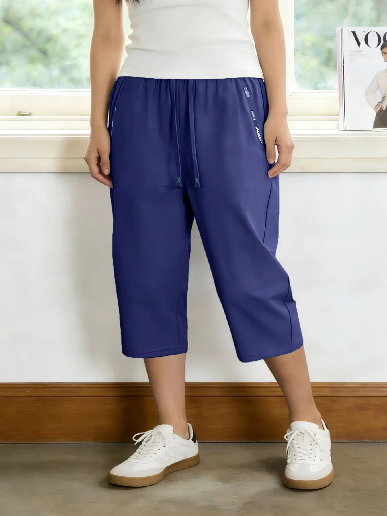 Women's Summer Plus Size Elastic Sporty Shorts, Loose Fit Quick-Dry Fitness Workout Sports Casual Pants, Breathable Seven-Eighths Athletic Shorts, Activewear Shorts, Shorts Sportswear, Gym Workout Shorts for Women 0XL-5XL