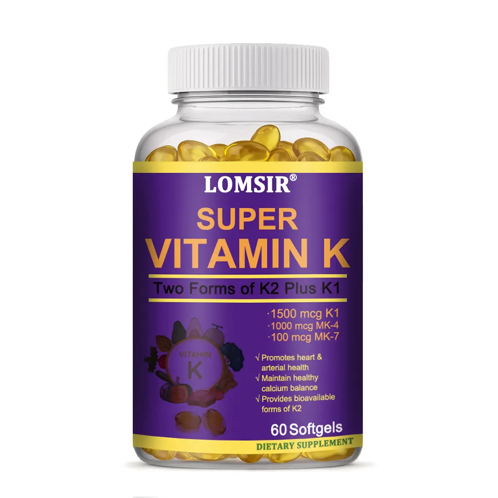 Super Vitamin K, Vitamin K1, Vitamin K2 mk-7, Vitamin K2 mk-4, Heart Health, Arterial Health, Calcium Balance - 60 Softgels, Supplement, Dietary, Prop 65 Safe, Supports Hearts