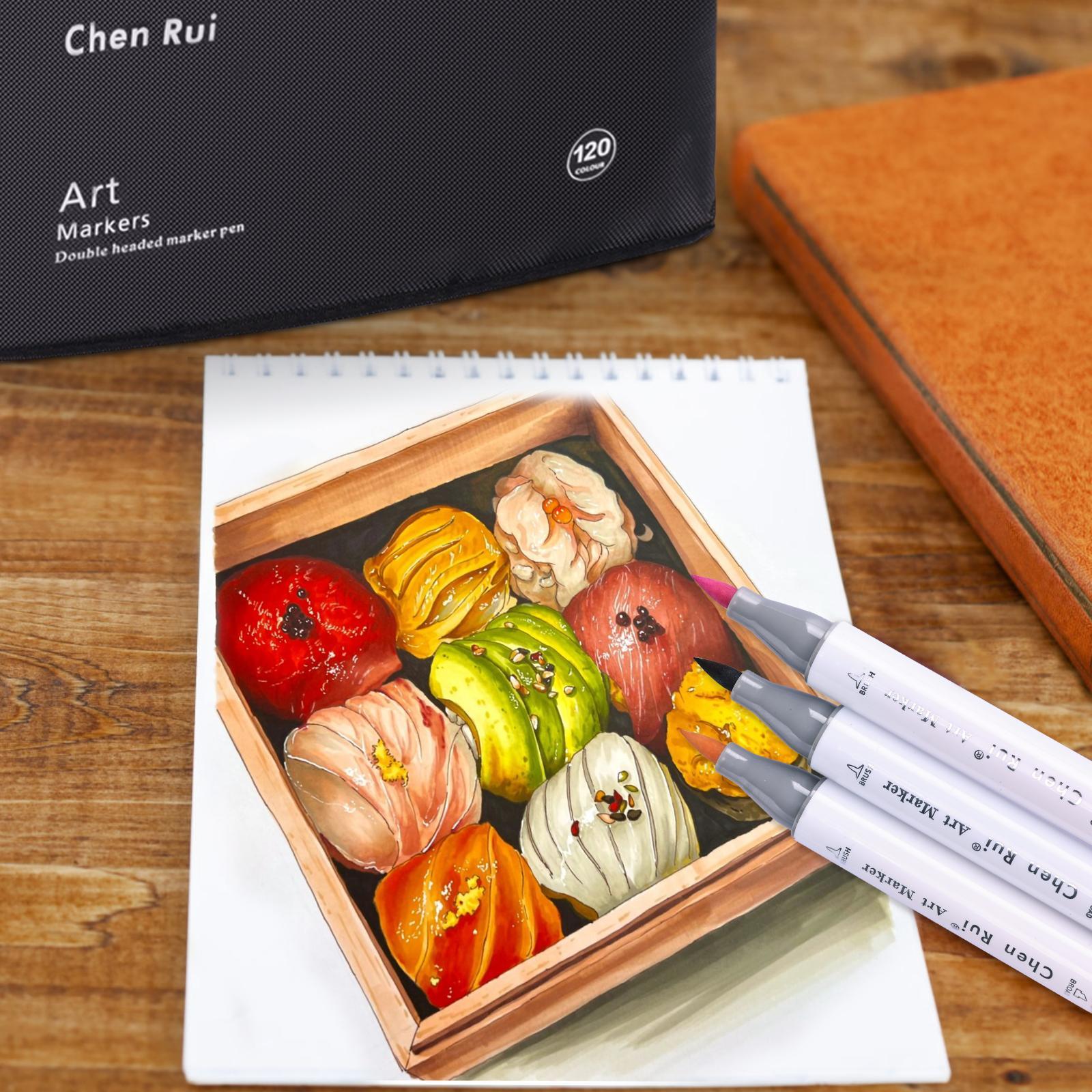 Dual Tip Marker Pen Set, 80/120 Colors Alcohol Based Brush Markers, Drawing Markers, Art Marker Set for Artists Adults Coloring Sketch Illustration Card Making