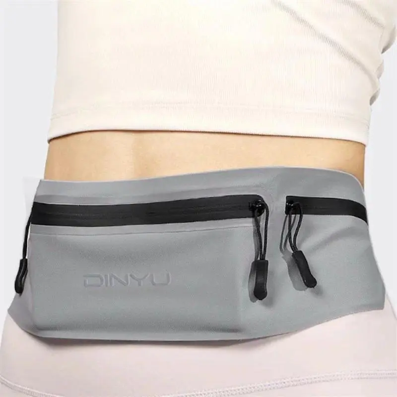 Professional Polyester Running Waist Bag with Reflective Tape, Waterproof Phone Pouch, Adjustable Belt for Running Gym, Unisex Hidden Crossbody Sports Pouch