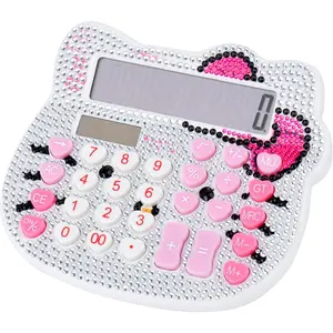 Women Calculators,Desktop Calculator 12 Digit with Large LCD Display and  Button, Solar and   Power, Standard Function for Office, , School (White + White )
