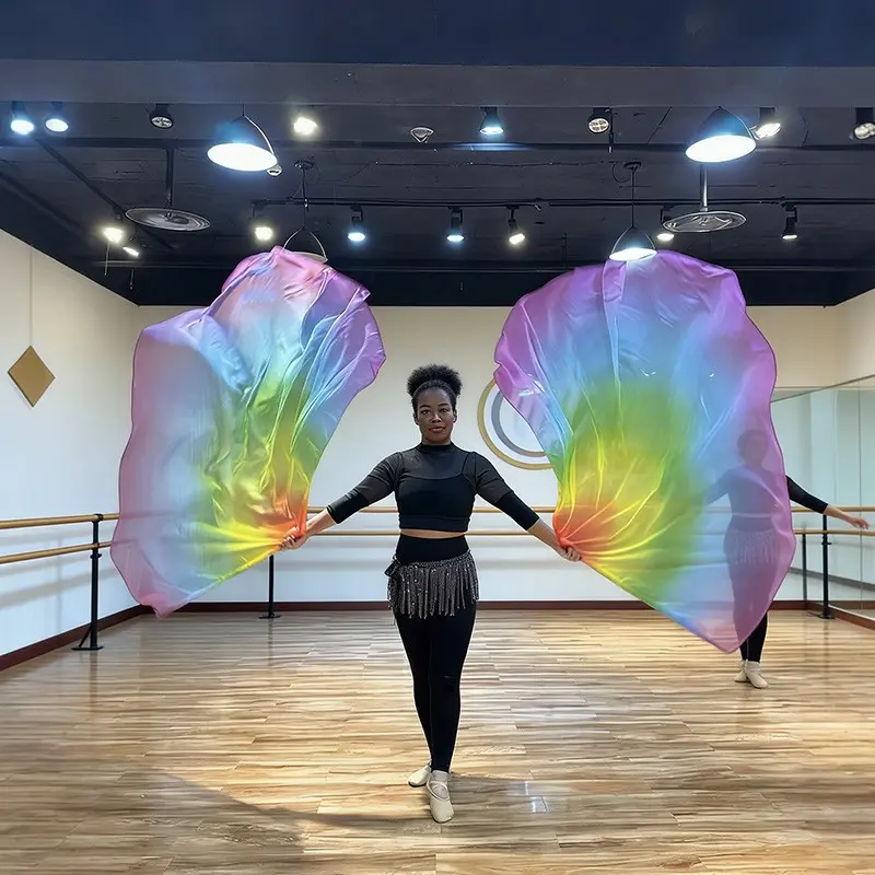 2 Set Gradient Color Dance Flags, Stage Performance Props, Church Event Decor, Festival Party Accessories, Tap Dance Gear, Nightclub Stage Decoration