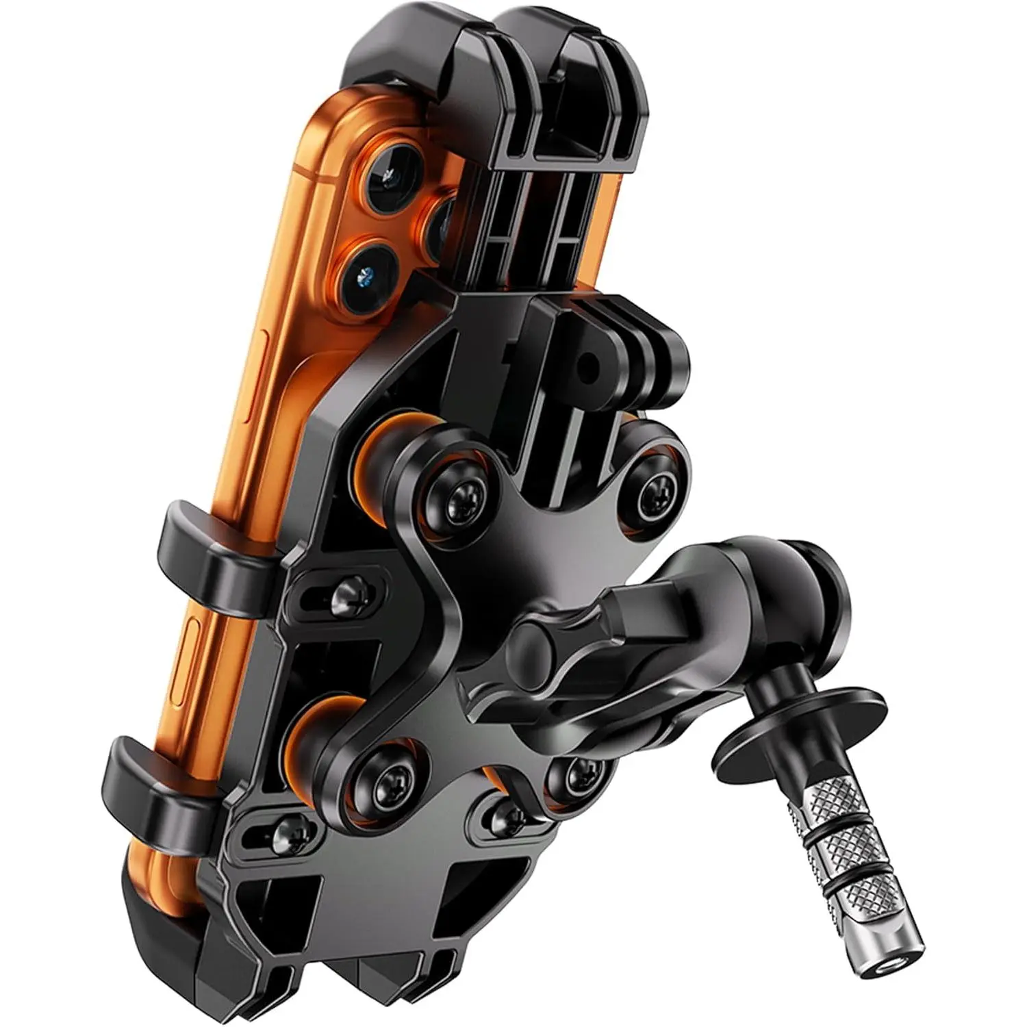 Anti-  Fork Stem Phone Mount with Vibration Dampener, with  Arm & Metal Fork Stem Mounting Base, for Stem Tubes 12mm-25.4mm in Diameter, for 5.4"-6.9" Cellphones