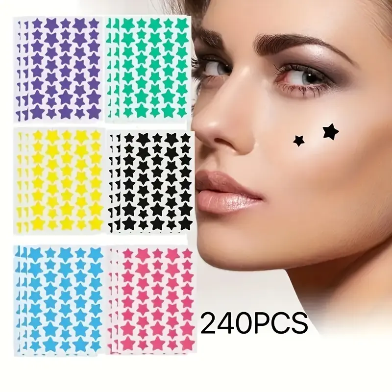 240/480/720 - Count Multiple Colour Star Shape Pimple Patch Set -Hydrocolloid Pimple Patch, Non-Alcohol, Suitable for All Skin Types, Men and Women, Gentle, and Convenient for Daily Use