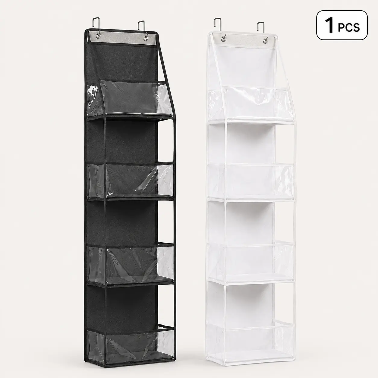4-Layer Door Hanging Storage Bag, Over Door Organizer with Clear Pockets for Bedroom and Bathroom,comforter