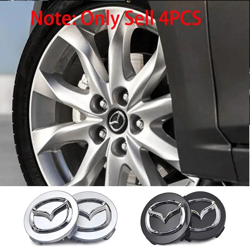 4Pcs 56mm Mazda Models Logo Car Wheel Center Hub Caps Rim HubCap Cover Emblem Badge Auto Accessories For Mazda 2 3 5 6 Axela RX8 Atenza MS Speed CX3 CX-3 CX-4 CX5 CX-7 CX9 MX5 RX8 Wheel Covers Car Vehicle Exterior Decoration