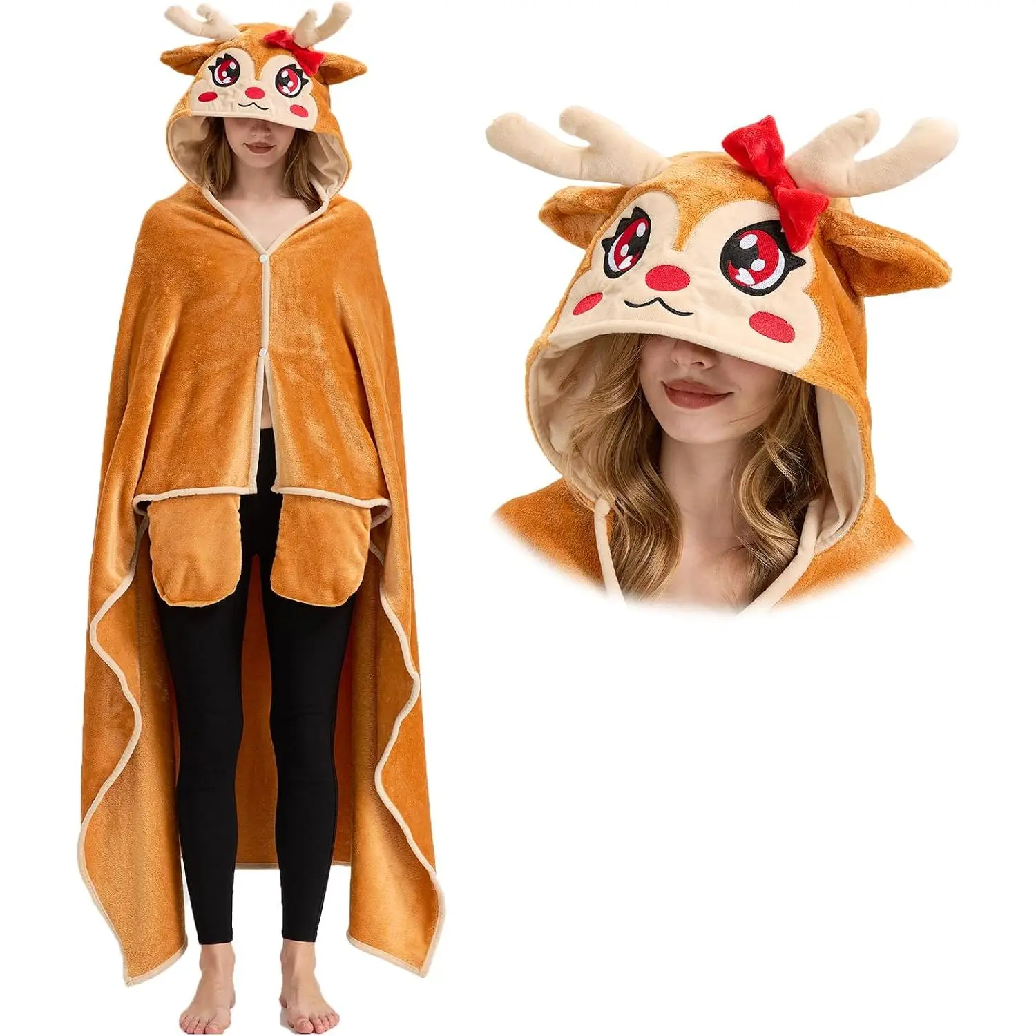 Wearable Blanket Cute  Blanket Hoodies for Adults  Costume Funny Gifts for Women Men