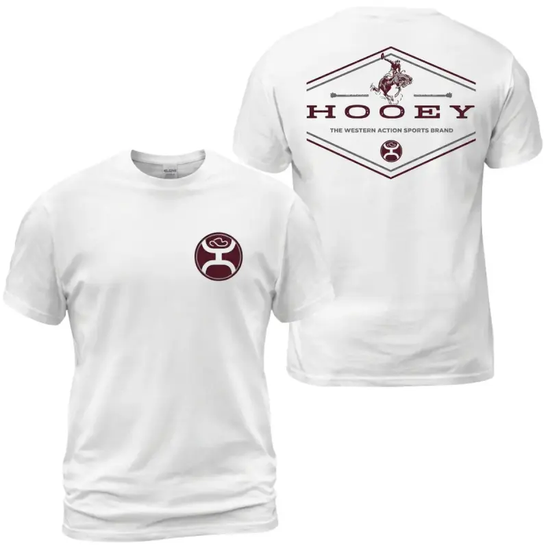 Hooey Western Action Short-Sleeve Casual Round Neck Men's T-Shirt - Rodeo Cowboy Graphic Tee, Bronco Rider Back Print, Front Circle Logo, Western Sports Ranch Clothes Gift For Men, Shortsleeve, Men's T Shirts