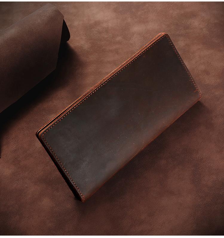 Unisex Vintage Genuine Leather Long Wallet, Exquisite Craftsmanship with Horsehide, Multi-functional and Portable for Greater Practicality