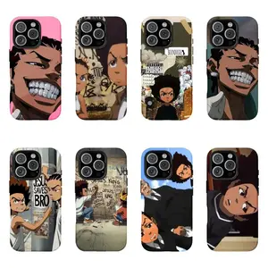 Boondocks Riley's Cartoon-Theme Durable Protective Glossy Phone Case For IPhone 17-11, Pro Max, Pro Plus, and Samsung S26-23 Safety Two-In-One Case Protection Safety Case