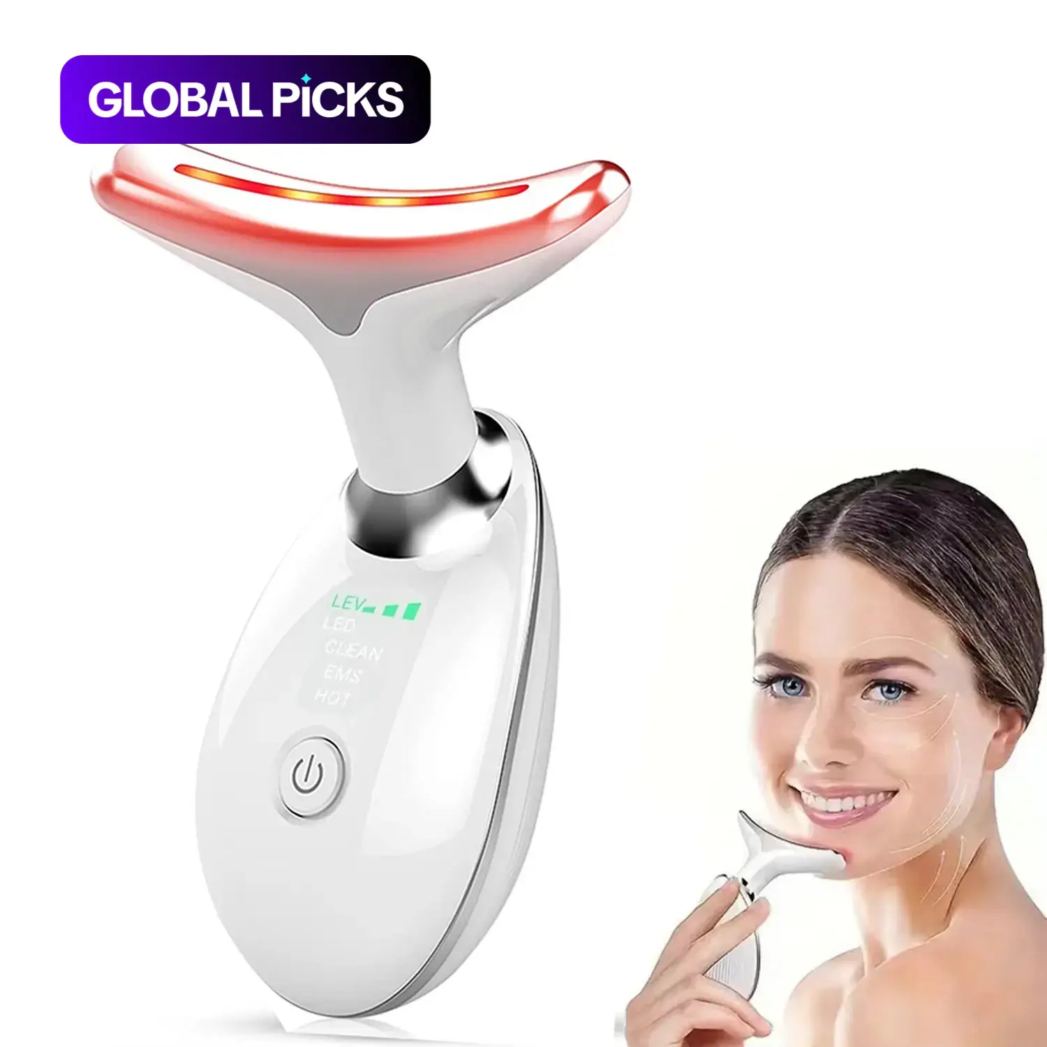 Neck Massager, Facial Beauty Massagers, Facial and Neck Massage Tool, Suitable for Facial, Neck, and Leg Massage, for Women and Men, Facial Beauty Instrument
