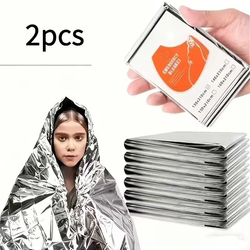 Emergency Survival Blanket, 62.99x82.68 Inches, Lightweight and Portable, High-Quality Aluminum Foil Insulation, Ideal for Hiking, Camping, Travel