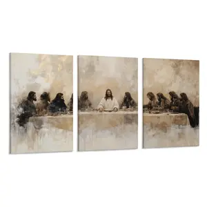 The Last Supper Oil Painting Print, Jesus Set of 3, Leonardo Da Vinci Parable LDS Bible Renaissance Christian Faith Shepherd luxury fashion photography hypebeast good abstract art