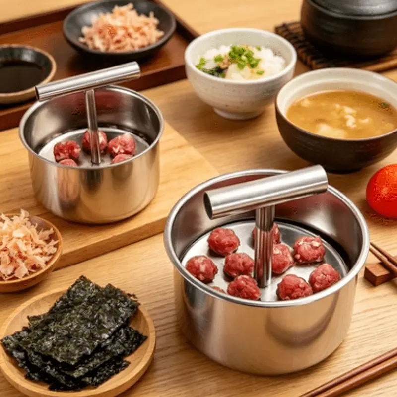 1pc Stainless Steel Meatball Maker - 12-Count Manual Meatball Molds with Ergonomic Press, Easy Uniform Meatball Production for Soup, Pasta, And Appetizers | Dishwasher Safe, Rust-Resistant, And Commercial Grade for Restaurants, Home Cooks