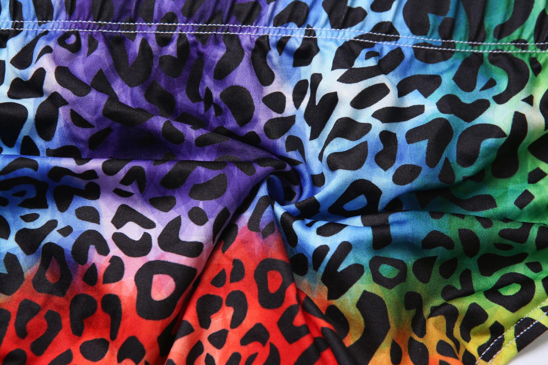 Men's Swim Trunks Hot Spring Beach Low-Rise Triangle Swim Trunks Leopard Print Digital Print