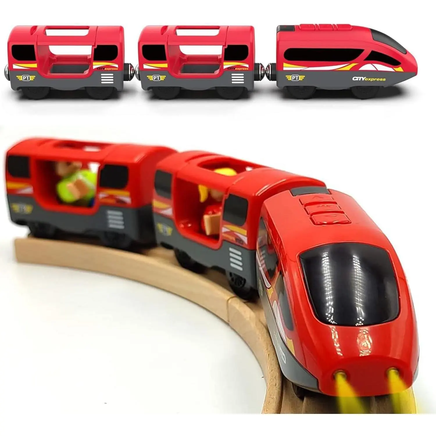 TOPLIVING Trains Track Accessories Battery Operated Locomotive Trains, Motorized Train for Wooden Tracks, Powerful Engine Trains Vehicles Fits All Major Brands of Railway System