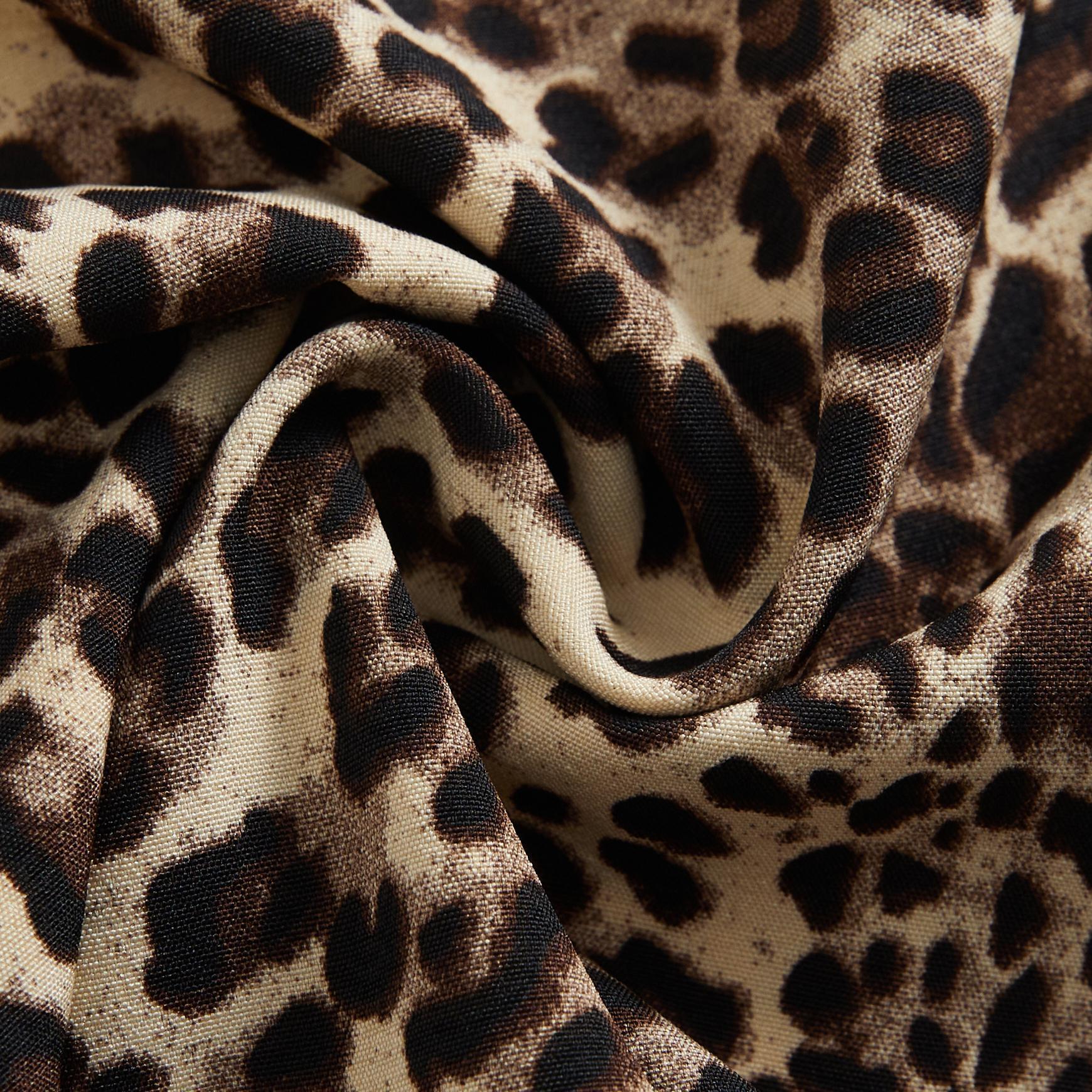 KatchMe Women's Classy Allover Print Drawstring Decor Wide Leg Trousers (2), Leopard Print High Waist Pocket Lightweight Pants, Stripe Streetwear