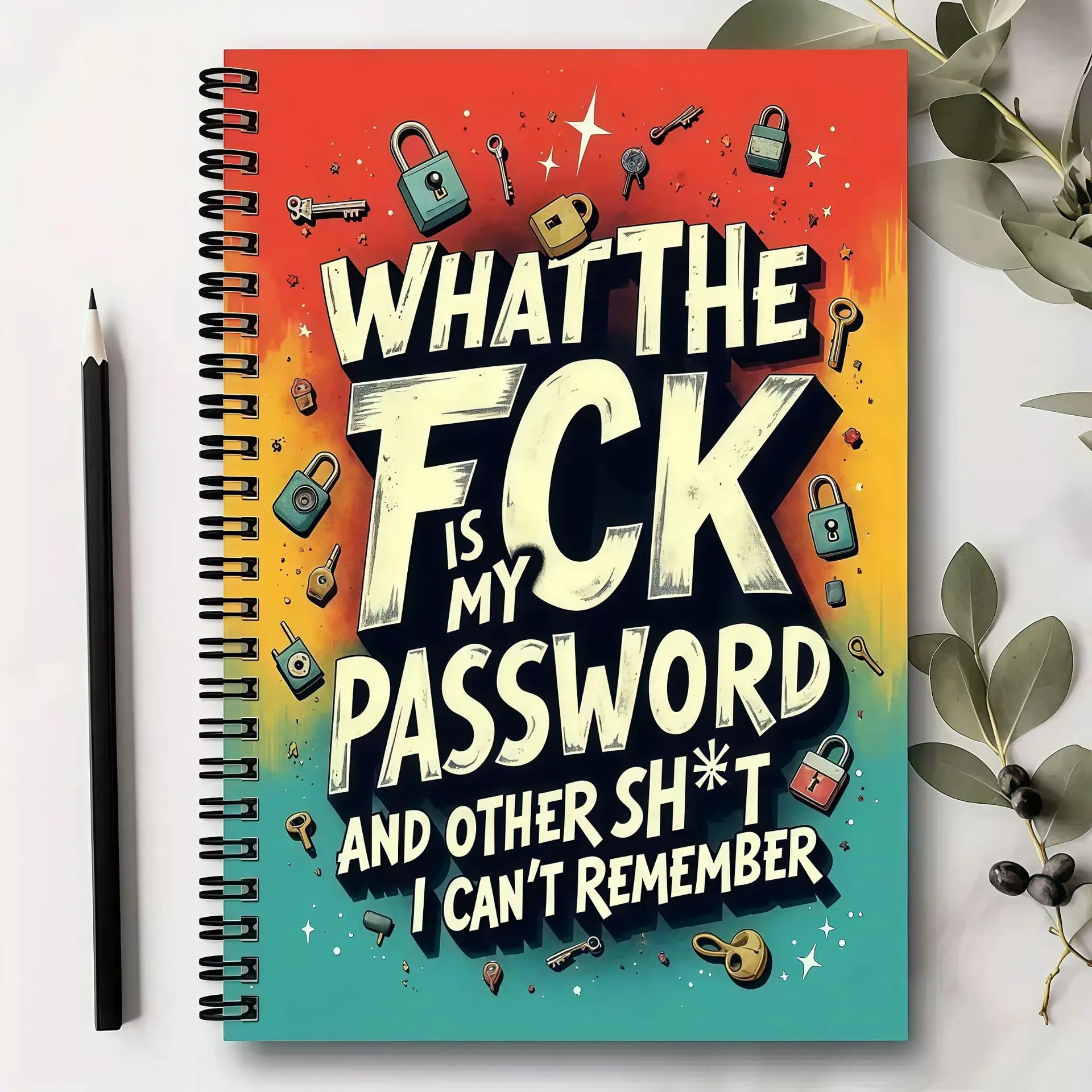 Retro Twin-Wire Spiral Password Lock Notebook - Multi-Functional Coil Bound Private Organizer Stationery with Text and Locks for Office Work, Personal Daily Records, Journal, Daily Planner
