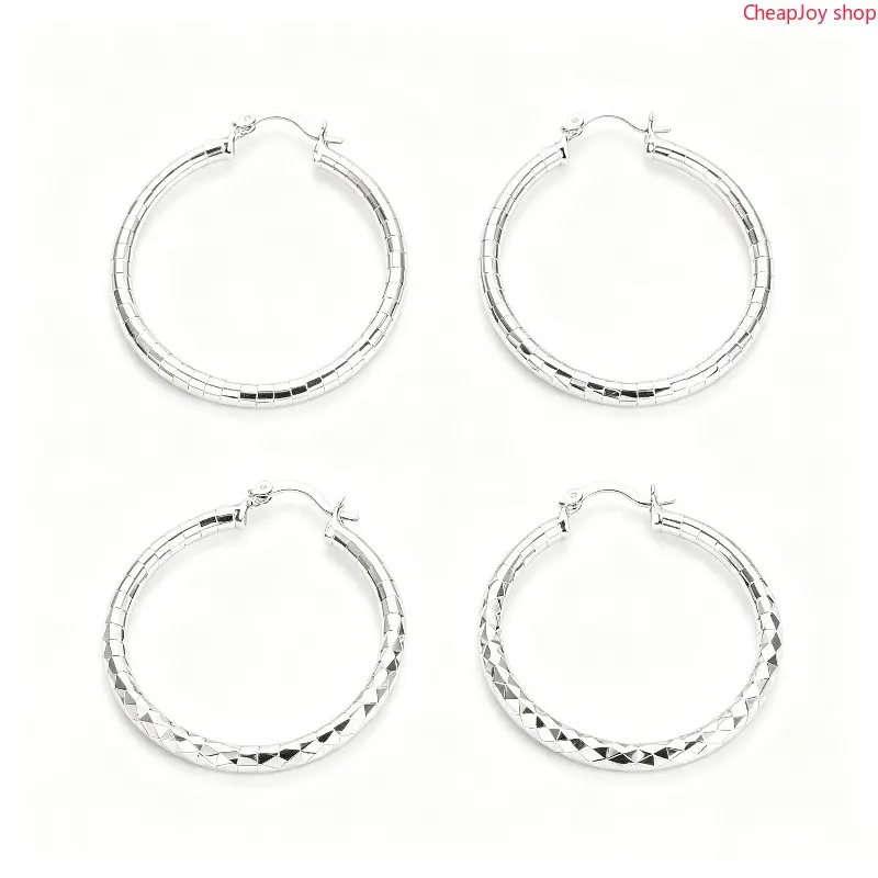 2/1pcs Pair Of 925 Silver Earrings, Suitable For Women, Elegant Large Circle Design, 925 Silver Color, Hypoallergenic Ear Needles, Suitable For Daily And Vacation Wear, Suitable As Valentine's Day Gift