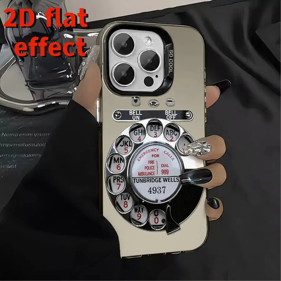 Phone Case – 1 vintage rotary-dial phone design case compatible with Apple iPhone 11, 12, 13 Pro Max, 16, 15, 14 Plus, 17 Pro Max, XS Max, XS, X, 7 Plus, and 8 Plus; fun and stylish—perfect as a gift for friends or yourself.