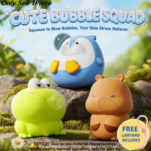 Super Healing Bubble Popping Stress Relief Toy, Soft Cute Penguin Frog Kawaii Shape, Slow Rebound Repeat Play, Fun Gift for All Ages