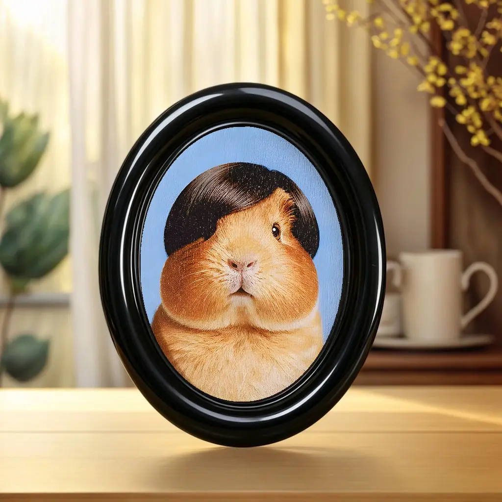 Vintage Hamster Pattern Oval Frame Decoration, Decorative Ornament, Hamster Ornaments, Unique Design, Perfect for Christmas Thanksgiving Holiday Decor Home Office Wall Decor, Room Decoration, Decorations and Ornaments