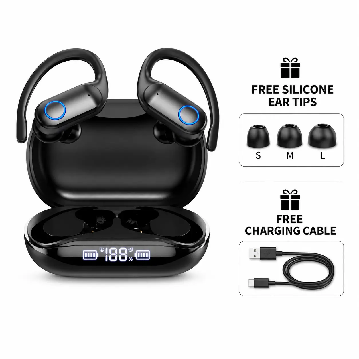 2026 New True Wireless Electronic Earbuds, IPX5 Waterproof Sweatproof Audio Device, 24+ Hours Playtime, Dual Connection, Noise Cancellation, Pocket-Sized, TikTok Shop Creator Picks