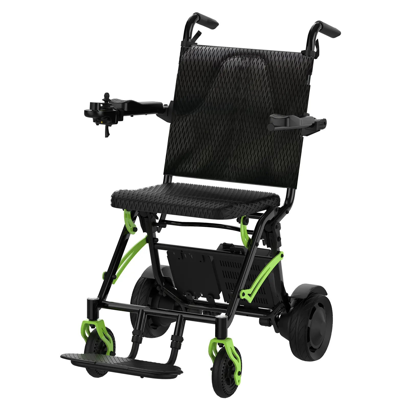 Portable Power Wheelchair, High-Strength Aluminum Alloy Frame, Foldable & Lightweight, Adjustable Footrest, Shock-Absorbing Tyres, Portable, Brushless Powerful Motors