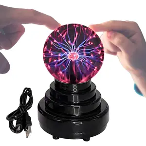 Plasma Ball Static Electricity Globe Electric Lightning Ball Touch Sensitive USB Powered Amazing Gift for Parties Birthday and Holiday