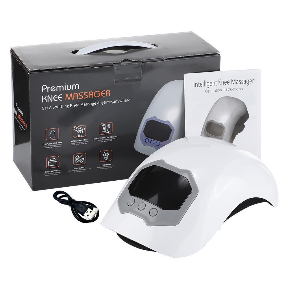 Smart Airbag Knee Massager, 3 Speed Hot Compress Knee Massage Instrument with LCD Display, Electric Heating Knee Massage Tool for Home & Travel