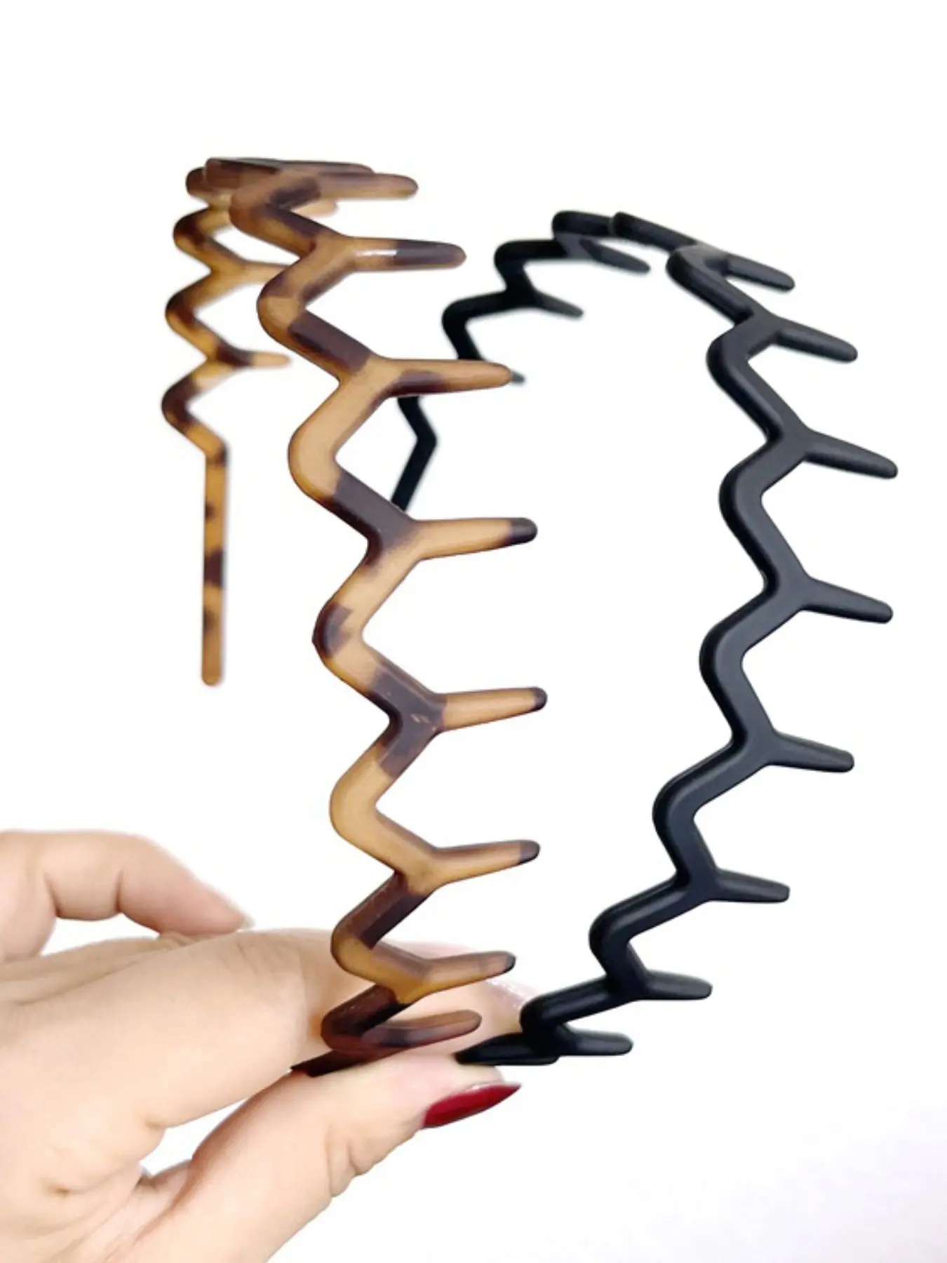 Unisex Zigzag Hairband, Toothed Plastic Headband, Fine Zigzag Hairband, Non-Slip Comb Hairband, Home Care Hairband, All Seasons