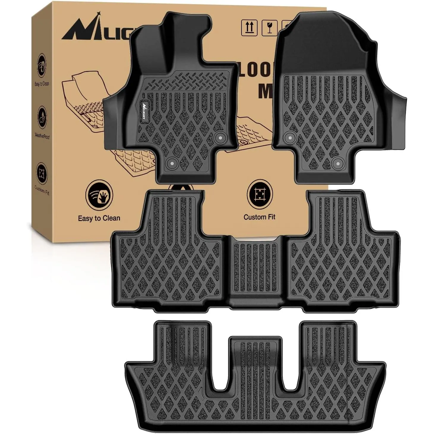 Nilight TPE Floor Mats for TX TX350 TX500h TX550h+ 2024 2025 2026 All Weather Custom Fit Heavy Duty Floor Liners