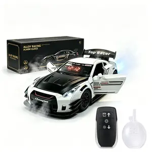 Car Alarm Clock with Engine Sound, LED Digital Display, Remote Control, Realistic Lighting Effects, Ideal for Bedroom, Perfect Gift for Boyfriend, Digital Alarm Clocks for Bedrooms