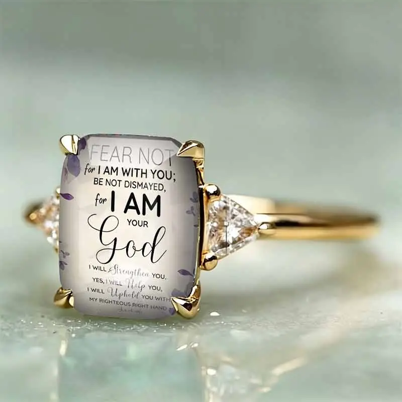 Vintage Soft Style Ring With Inspirational English Text Print, Elegant All-Match Statement Finger Jewelry For Women