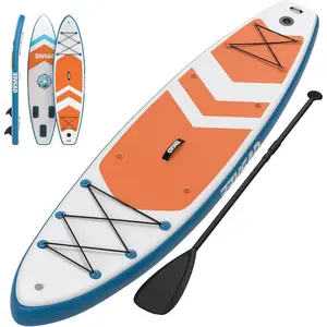 Inflatable Rise Paddle Board for Adults – Extra Wide Non-Slip Deck, 3 Fins, High Quality Accessories, Backpack & Pump – Lightweight & Stable Support Board for Yoga, Fishing, Touring – 11ft x 34"/10.6ft x 30"