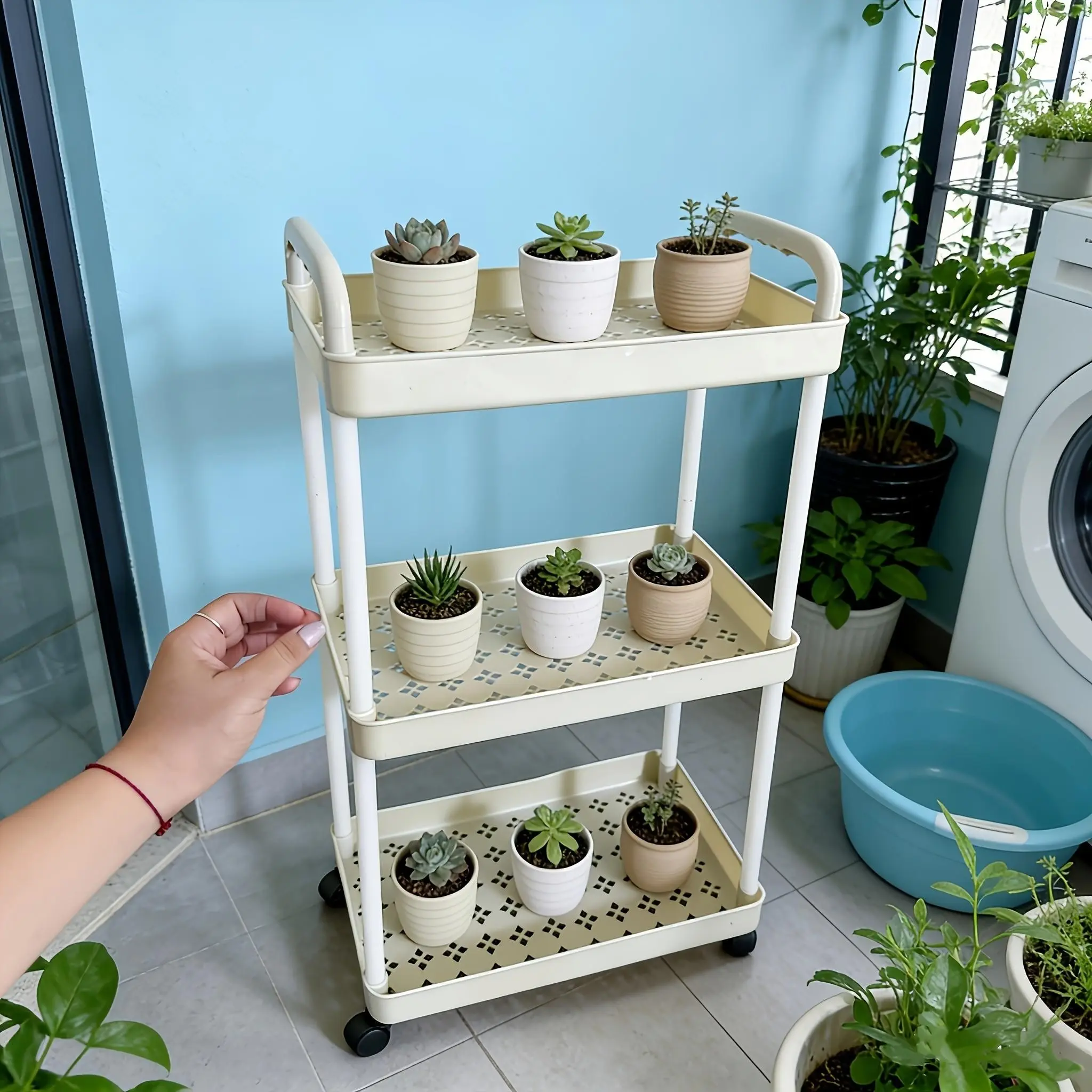 Multi-Layer Storage Cart, Portable Narrow Space Organizer, Living Room & Bathroom Shelf, Moveable Storage Rack, Home Organization Solution