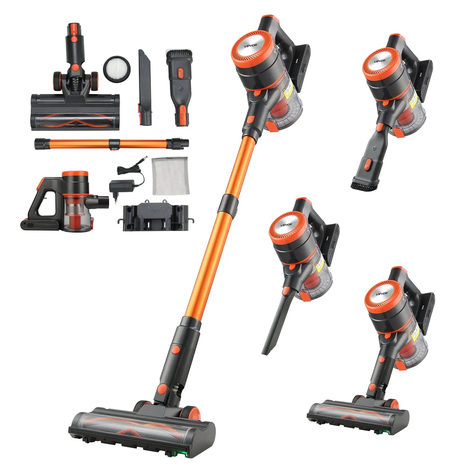 【Summerfinds】VEVOR Cordless Vacuum Cleaner, 40KPA Max Suction, Rechargeable Anti-Tangle Stick Vacuum with LED Display Screen, Lightweight Handheld Vac with 47mins Runtime for Home, Carpet, Pet Hair, Hard Floor