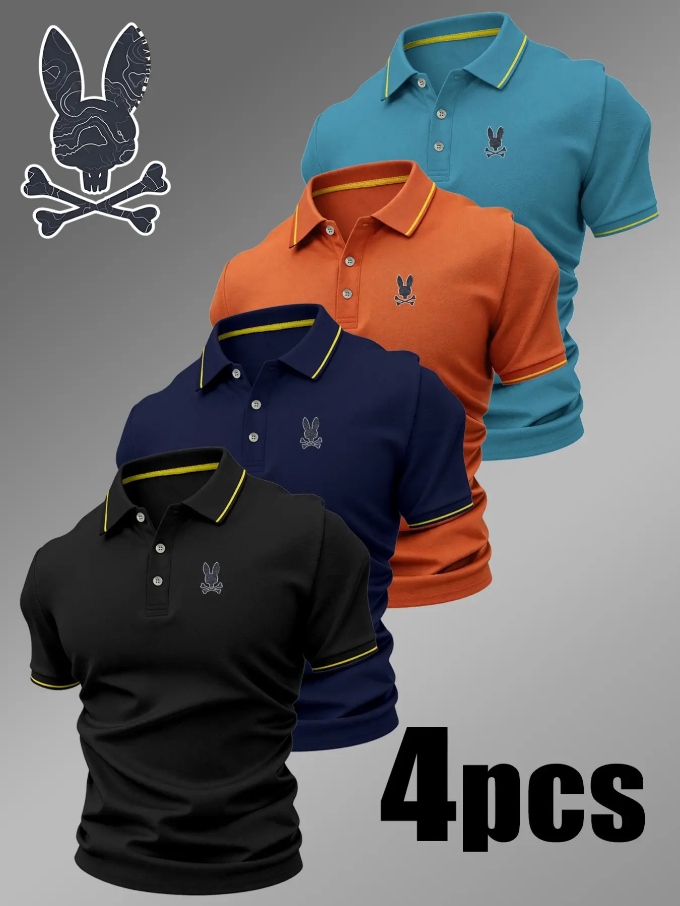 Men's Geometric Pattern Polo Shirt, Casual Fitted Design, Breathable & Comfortable, All Seasons Wear, High-Quality Material