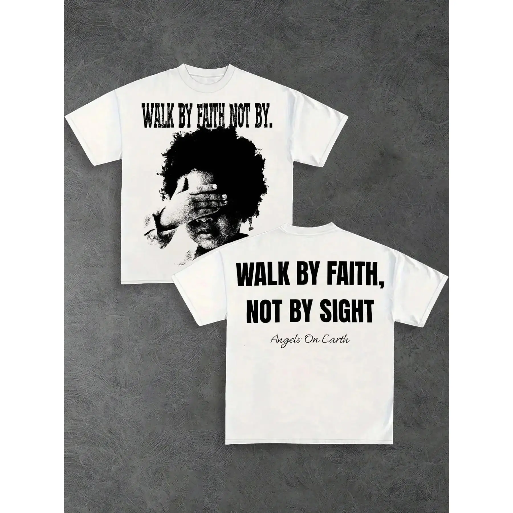 Unisex Graphic Tee with Bible Verse Print, Casual Streetwear Short Sleeve Round Neck, Faith Inspiring Design, Perfect for Daily Wear,Men's