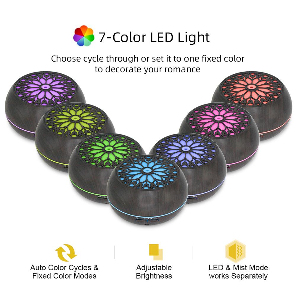 Large 550ml Aromatherapy Diffuser with Remote Control, 6 Blends, 7 LED Colors & Auto Shut-Off , Perfect for Bedroom, Living Room