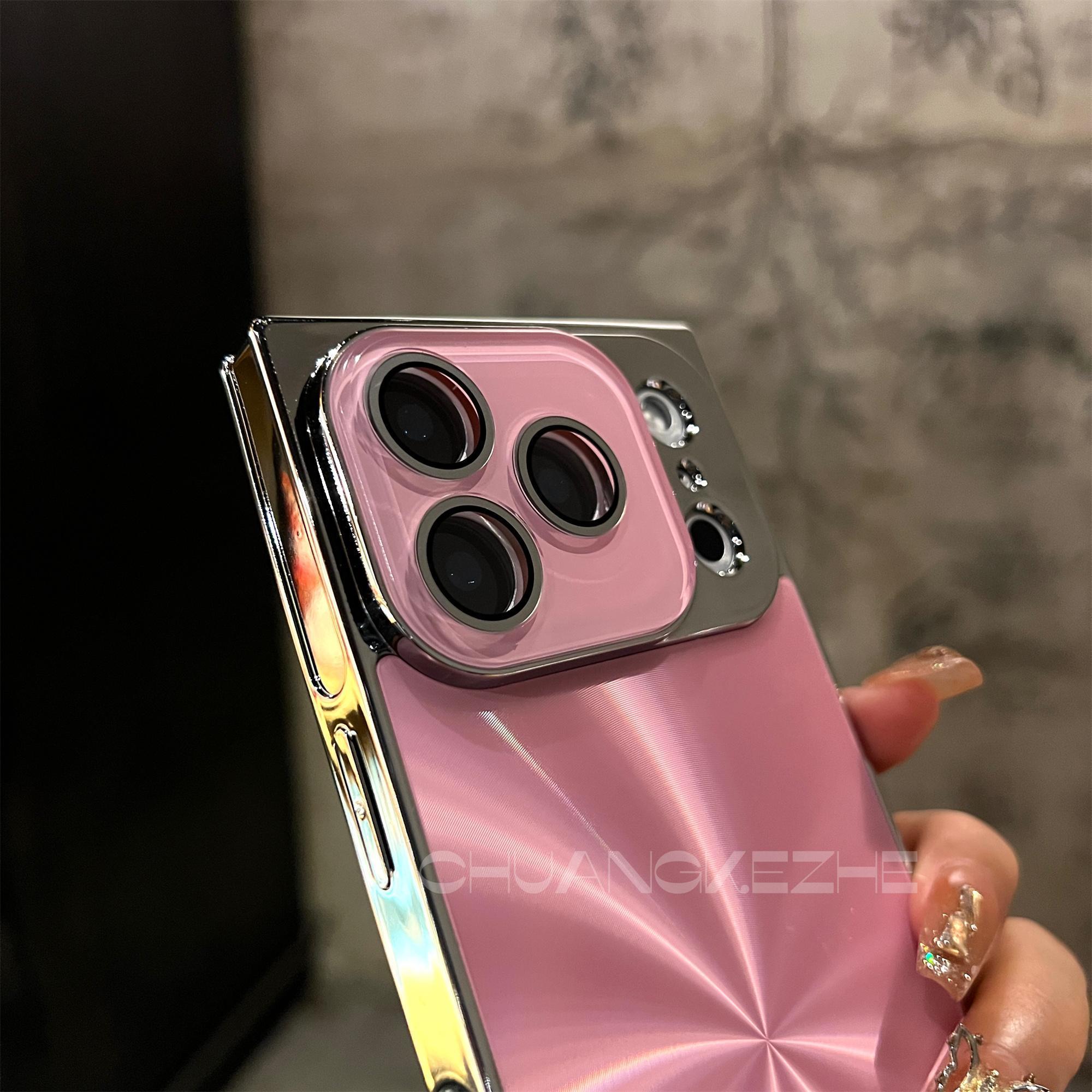 High-quality Square Aurora Electroplated Frame Case for iPhone 17 Pro Max 16 15 14 13 with HD Lens Protector & Crystal-Clear Camera Protection Casing Cellphone Protective  Smartphone Cover