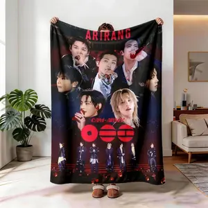 Arirang Cam-Army Flannel Blanket, Large Size, Soft and Lightweight, Suitable for All Seasons, Perfect for Bed, Sofa, Office, Camping, Travel