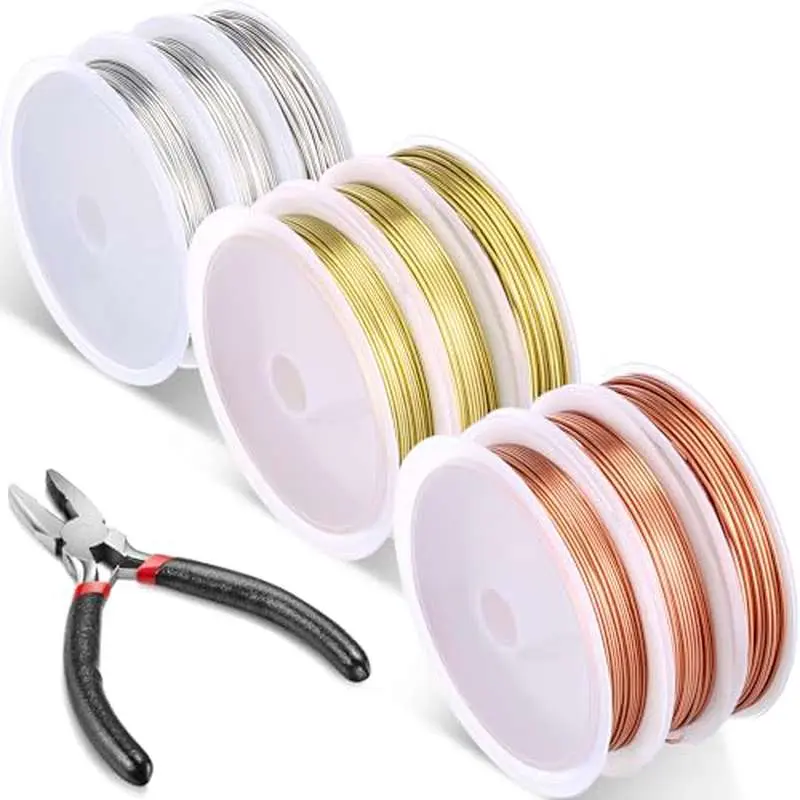 Jewelry Making Wire for Arts Crafts | Tarnish Resistant, Suitable for Golden Silvery Copper Beading, Made of Iron