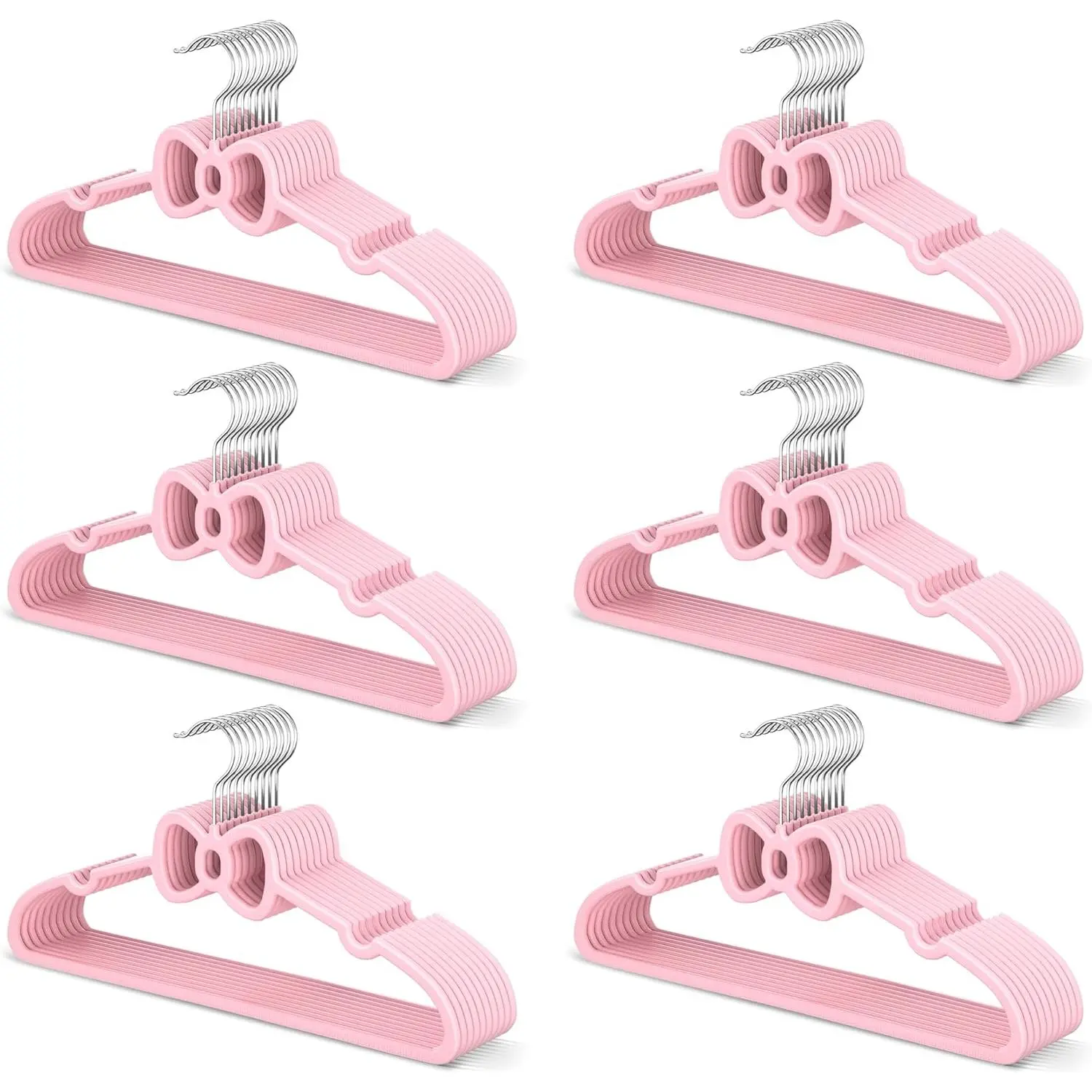15.5 Inch Kids Butterfly Bow Hangers 60 Pack, Durable Big Kid Hangers  Youth, Teen and Petite Woman, Plastic Kids Hanger, Cute Childrens Hanger  Closet, Pink